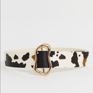 Misguided Cow Print Belt.